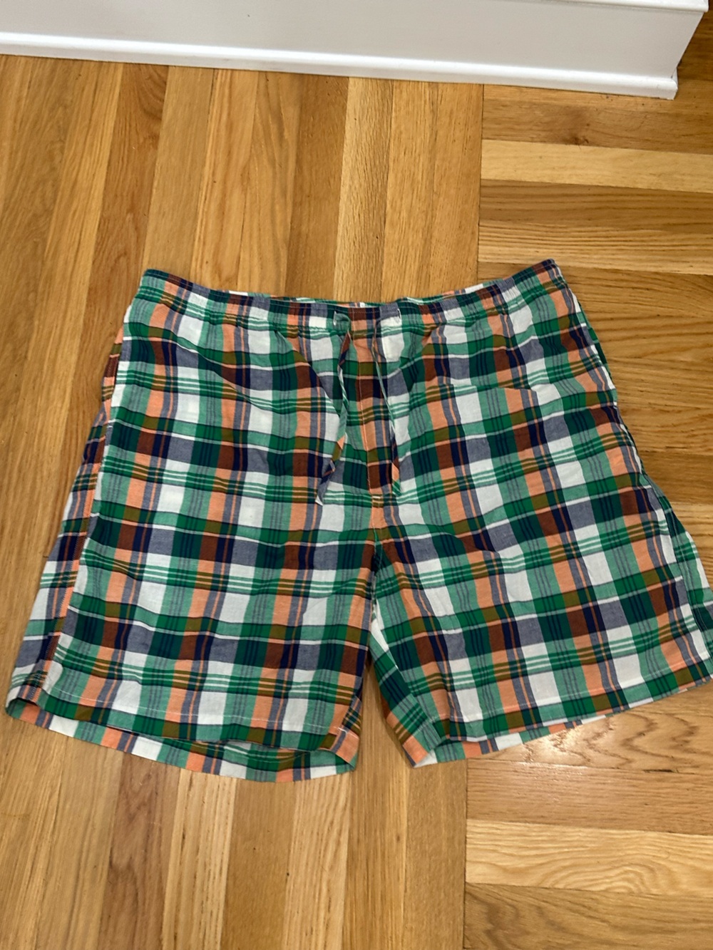 Vermont country store Cotton Blend men’s  Shorts Green Navy Orange preppy